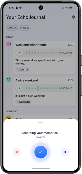 Echo Journal App — Sprachaufnahme auf Android
