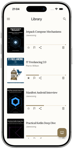 Page Keeper App — Bibliotheksansicht auf iPhone
