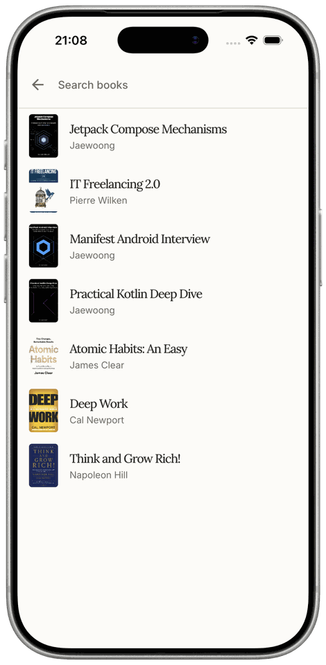 Suche nach Titeln in der Bibliothek auf dem iPhone